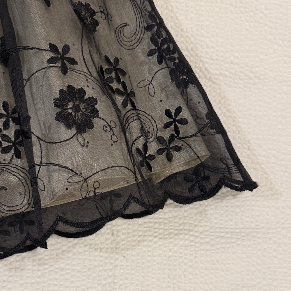 Talbots Black Velvet & Cream Sash Floral Lace Girls' Dress - Picture 5 of 5